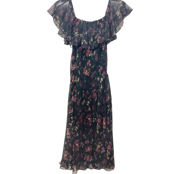 Polo by Ralph Lauren Silk Crepe Floral Dress NWT Size 8‎ - Picture 5 of 12